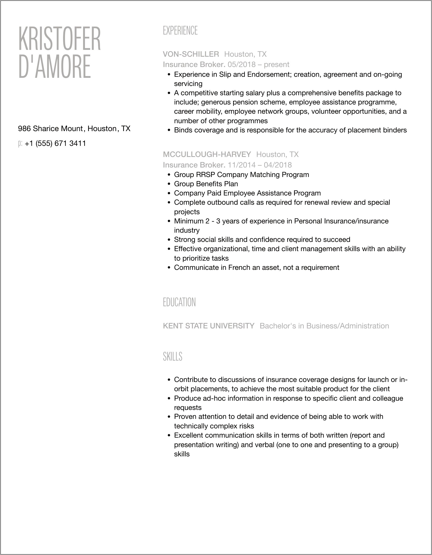 Objective For Insurance Agent Resume