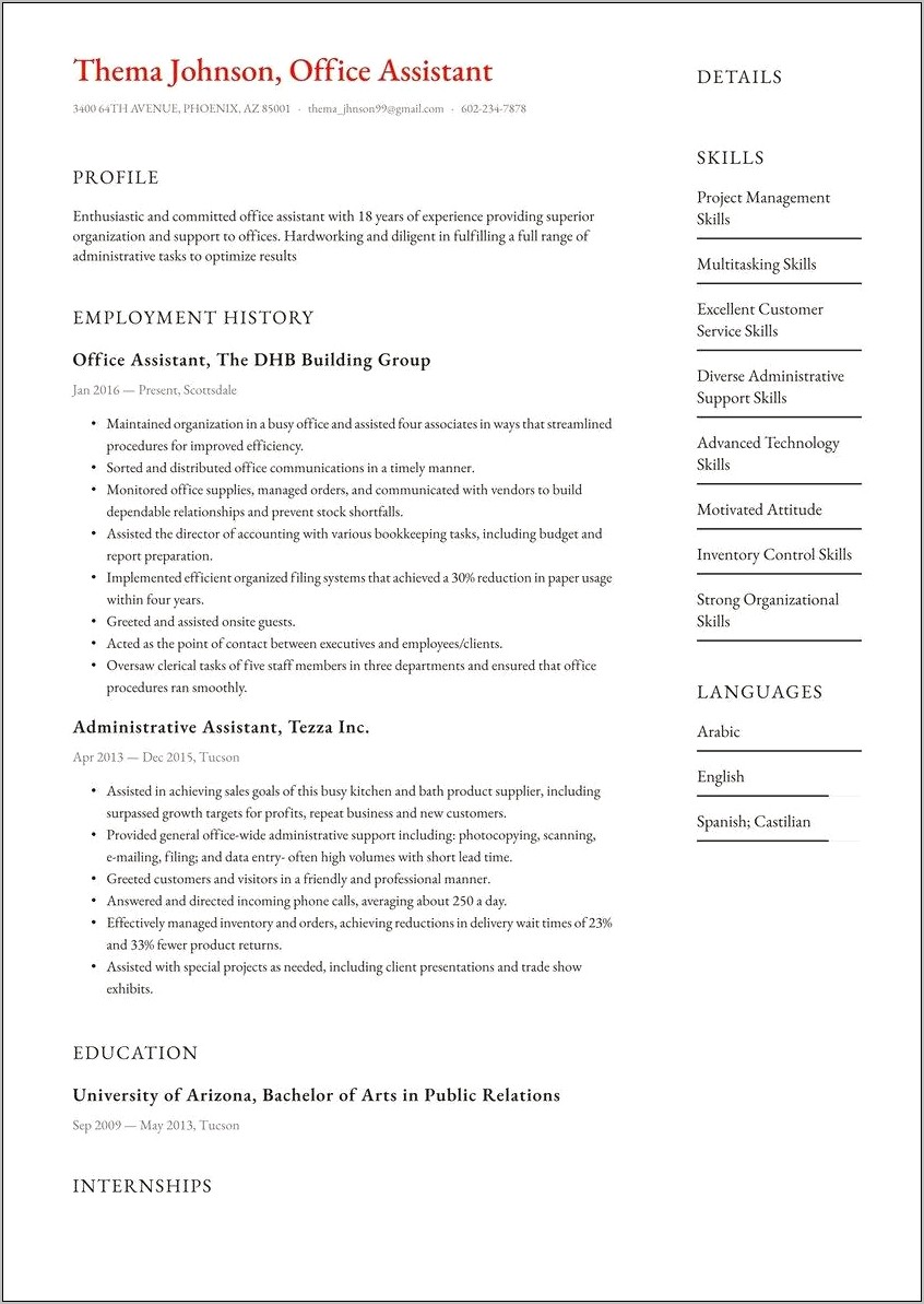 Objective For Resume Office Administration