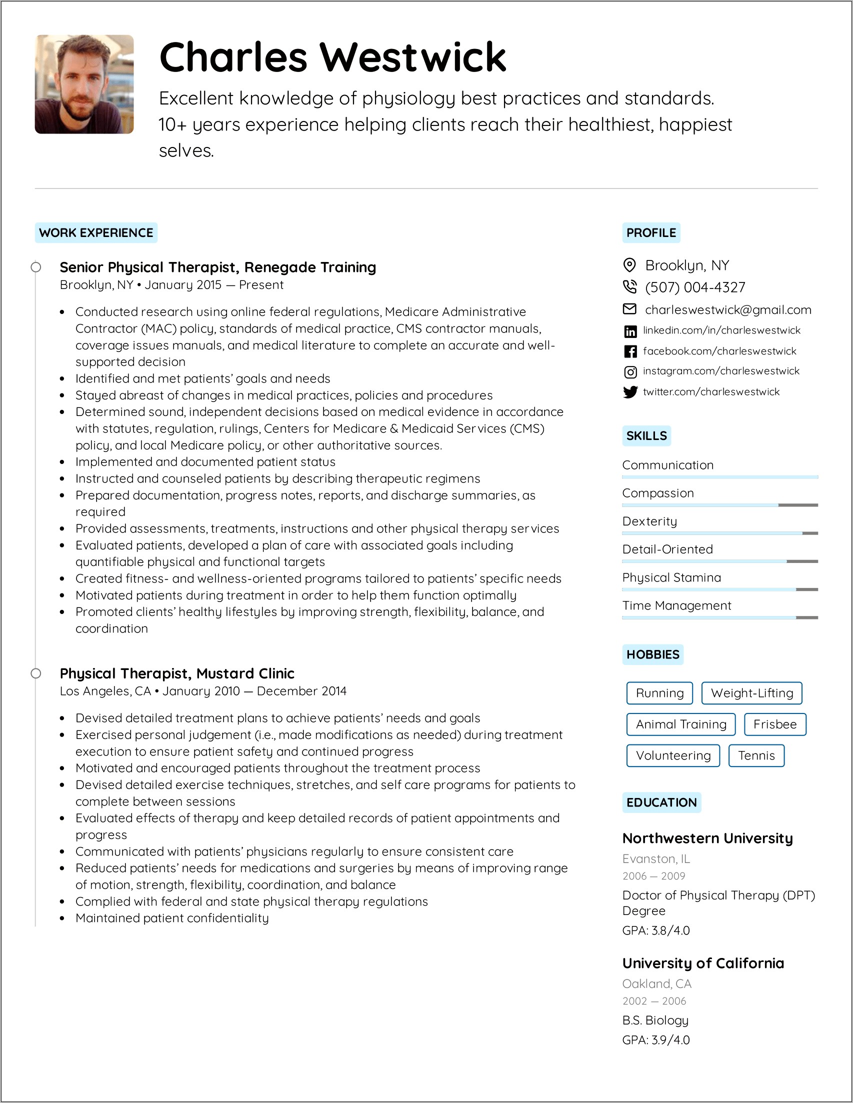 Office Manager Physical Therapy Resume