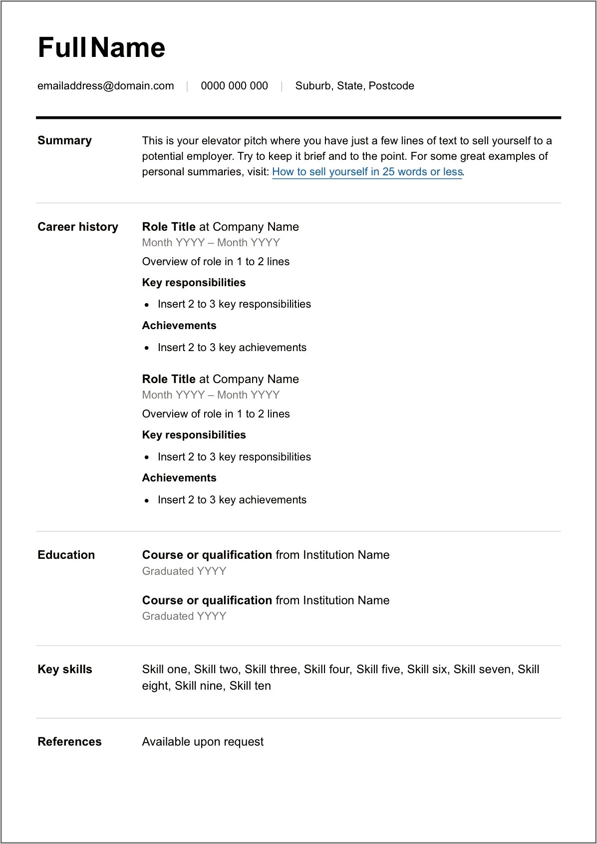 Part Time Manager Responsibilities Resume