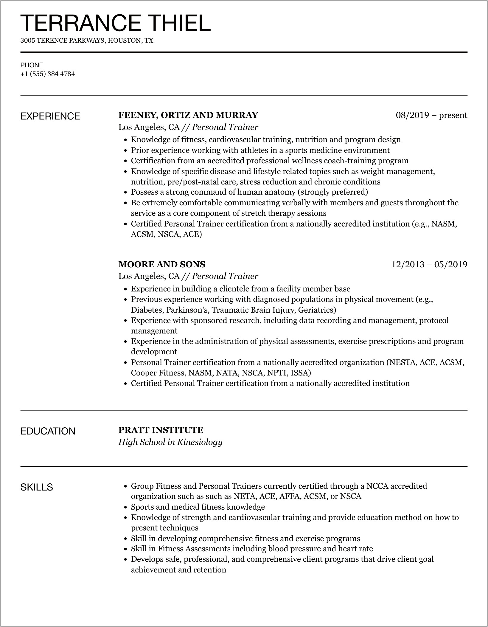 Personal Description For Resume Examples