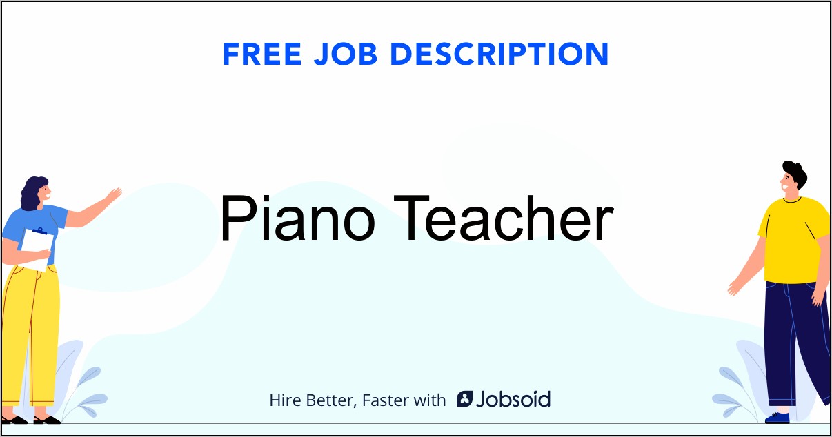 Piano Teacher Job Description Resume