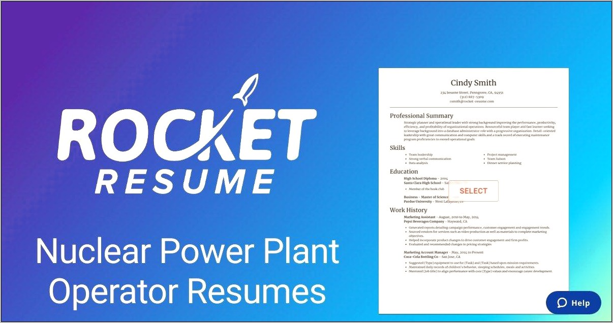 Power Plant Operator Resume Objective