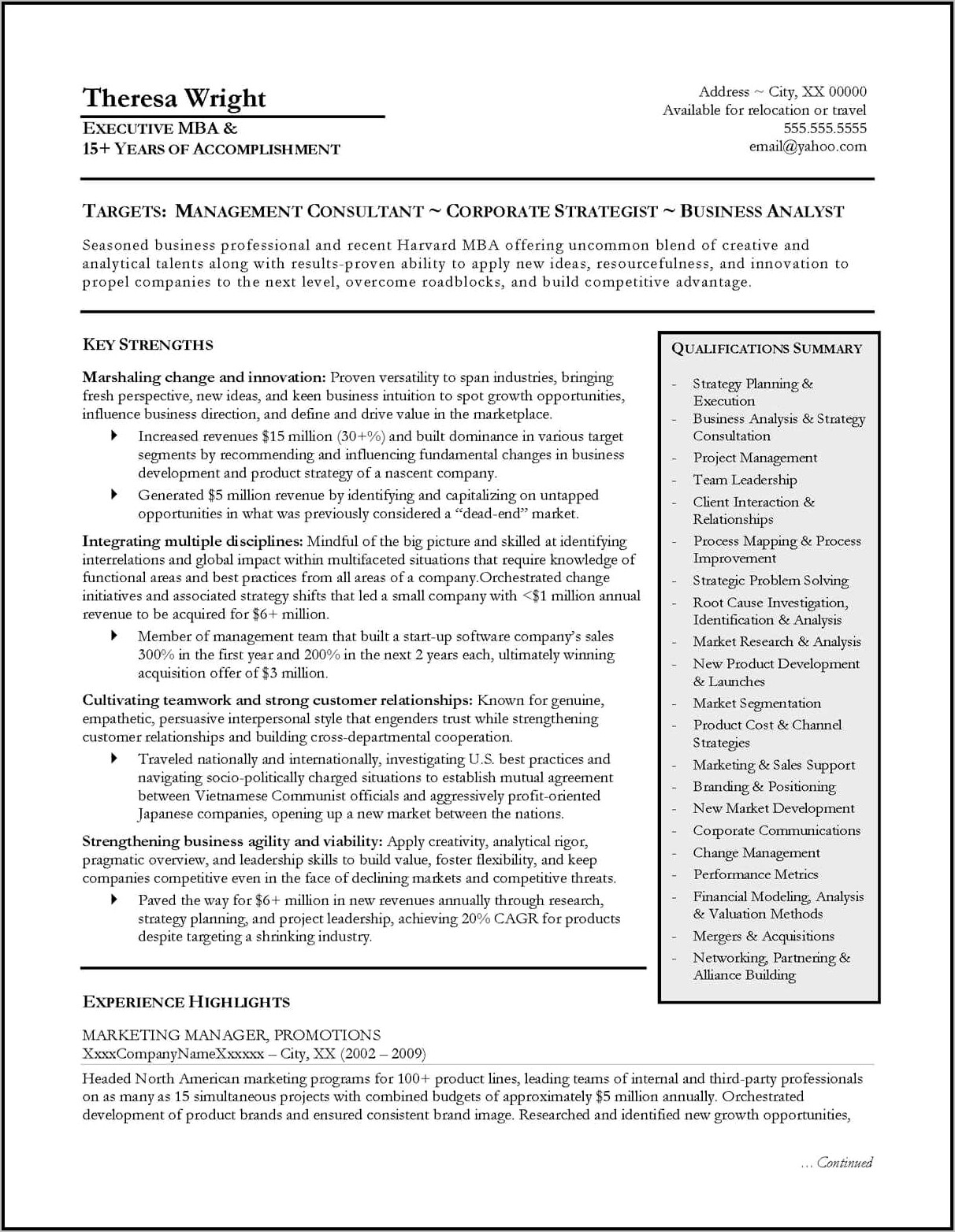 Project Management Consultant Resume Samples