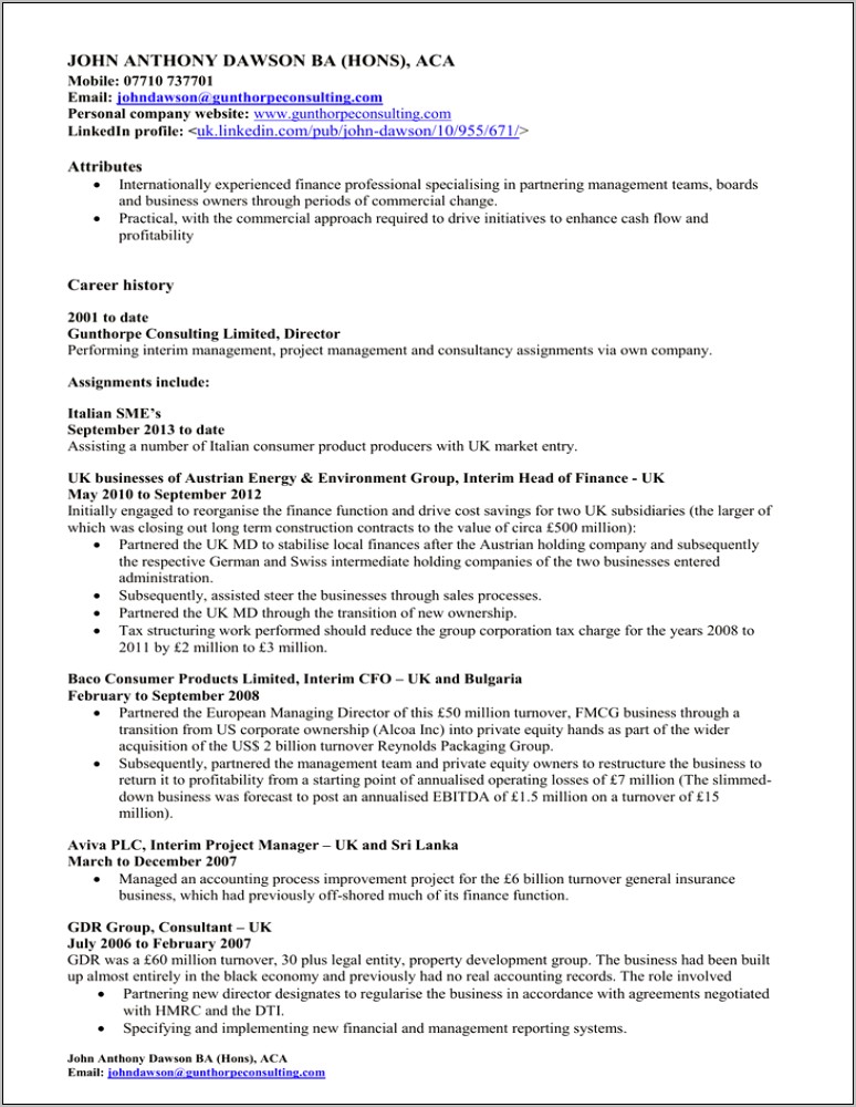 Project Management Legal Responsibilities Resume