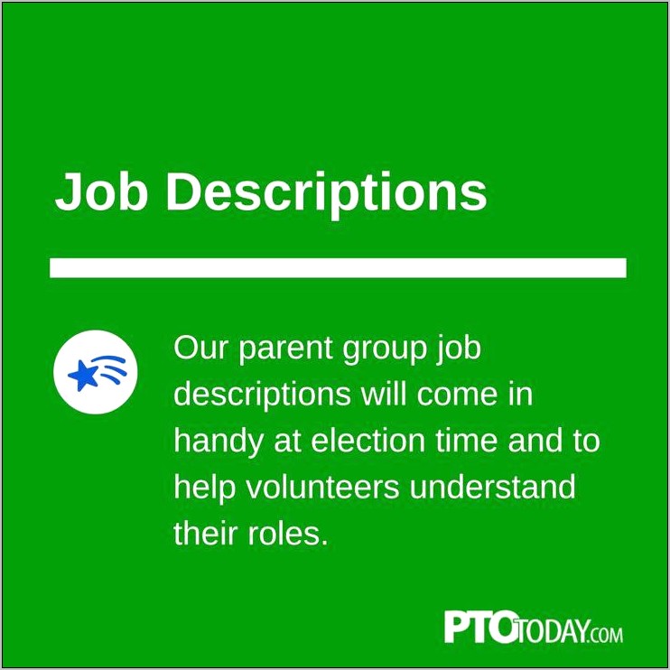 Pto President Job Description Resume