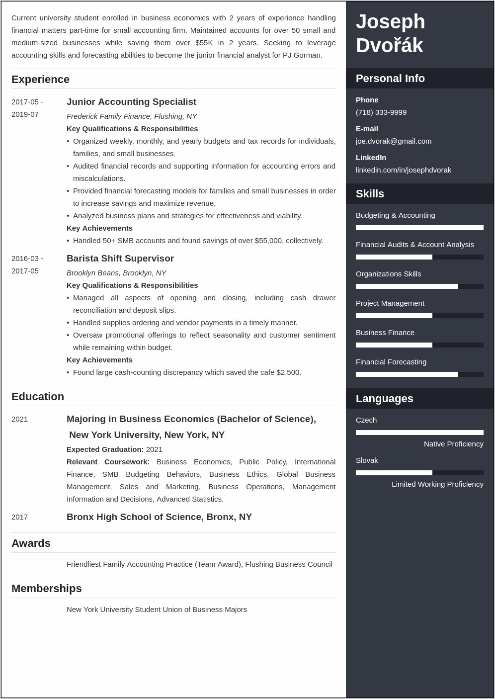 Resume 2019 Examples Part Time