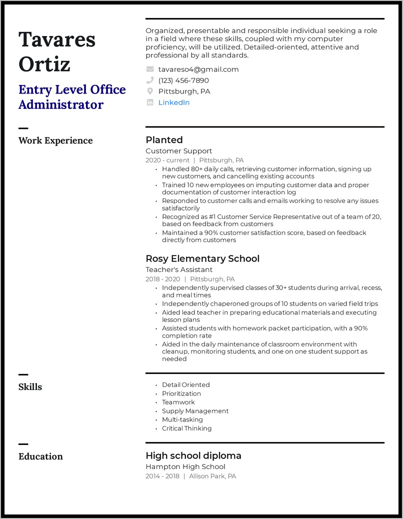Resume Achievement Examples Office Manager