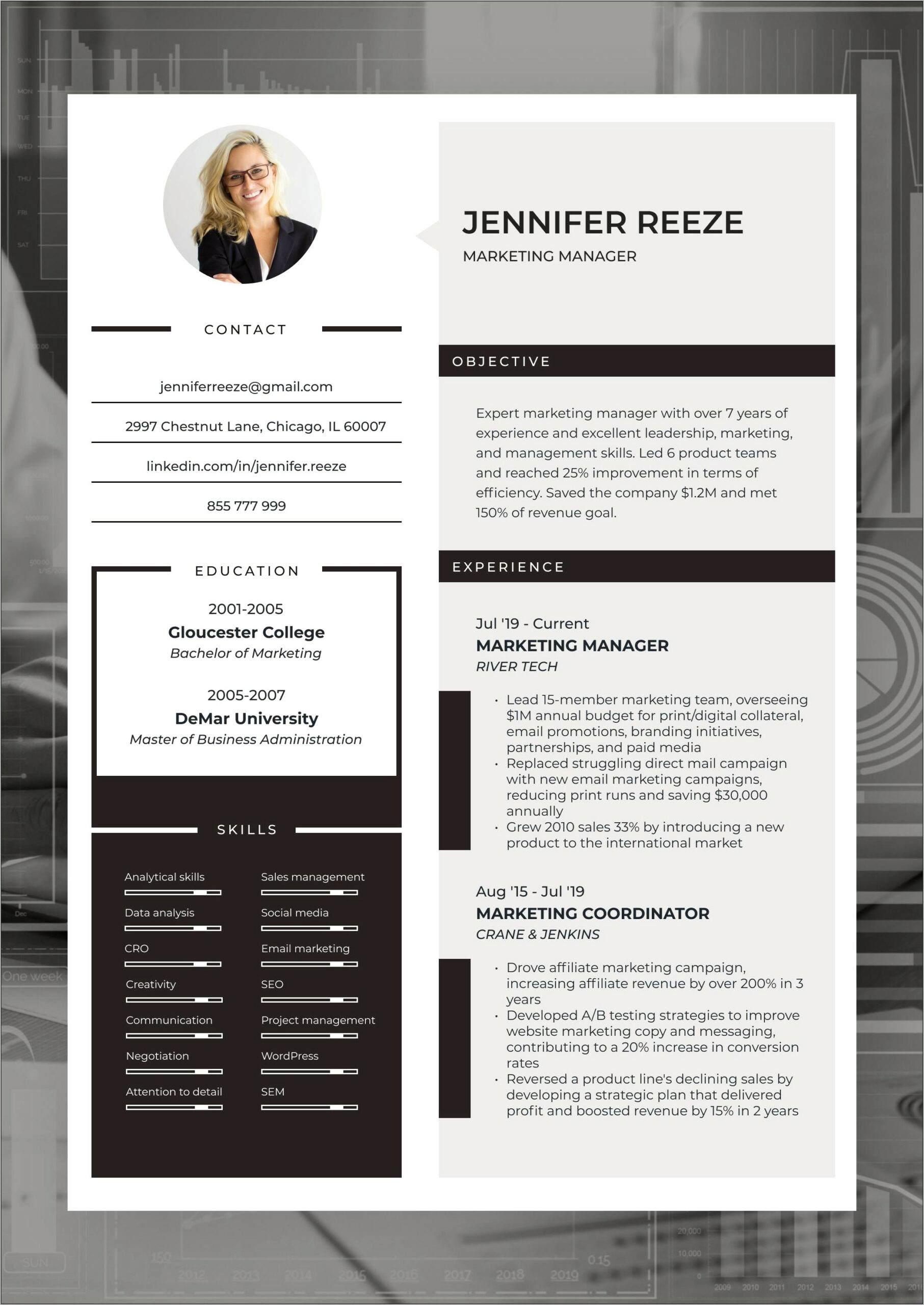 Resume Example For Marketing Specialist