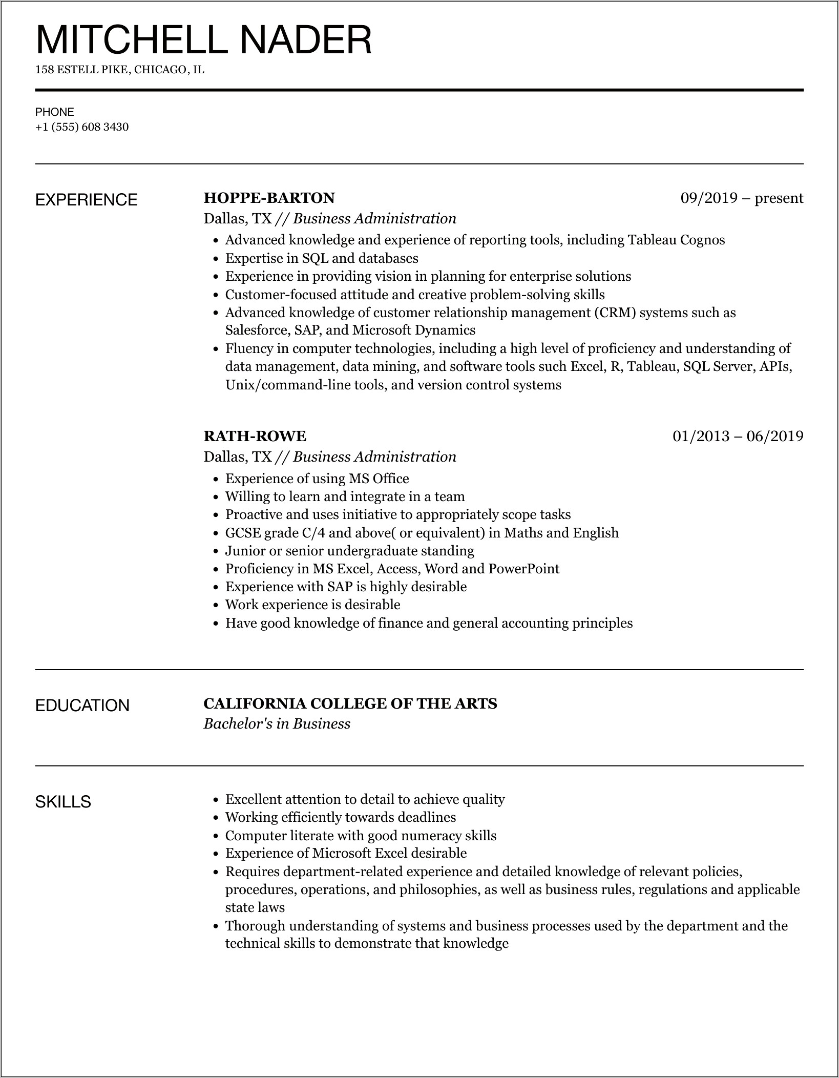 Resume Example For Students Ojt
