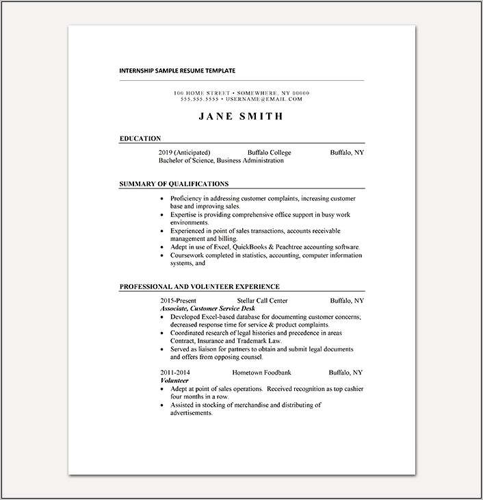 Resume Examples 2019 College Student