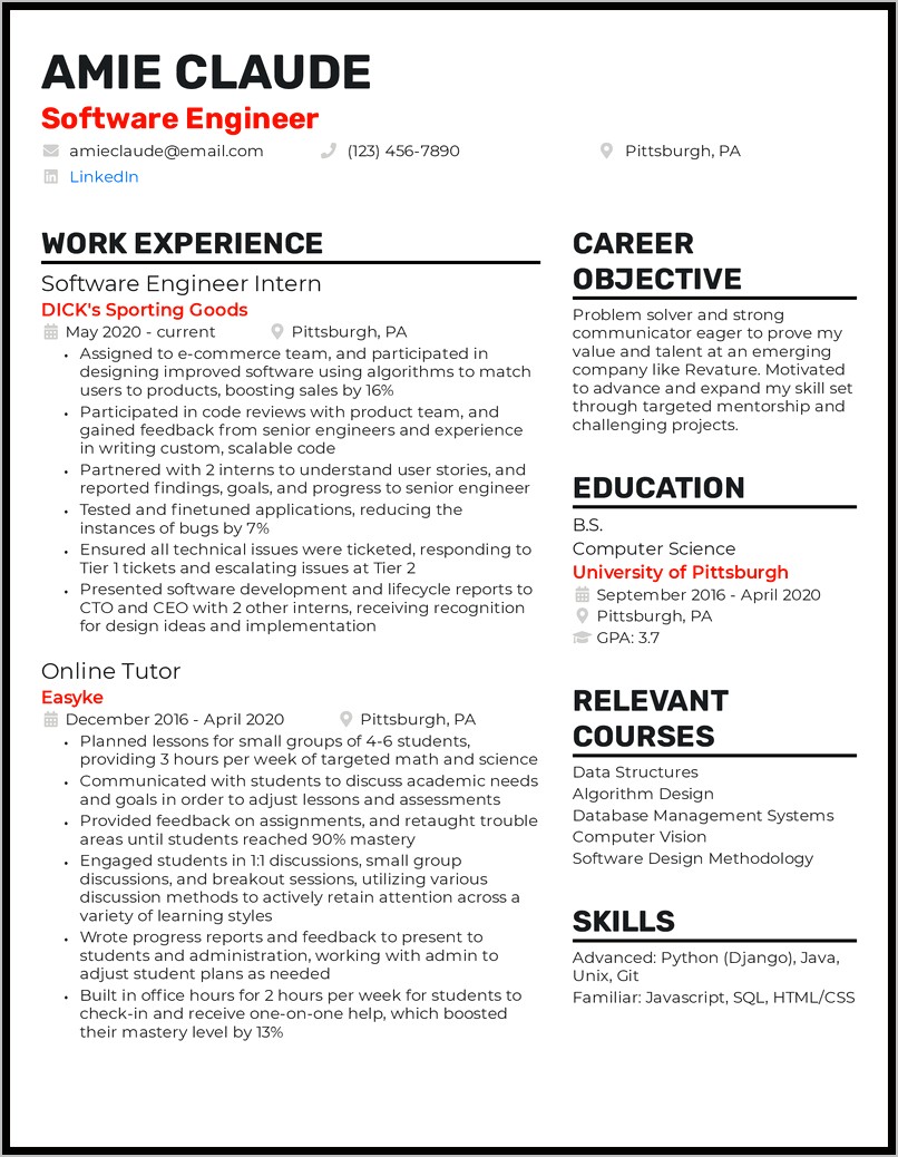 Resume Examples Engineer Entry Level