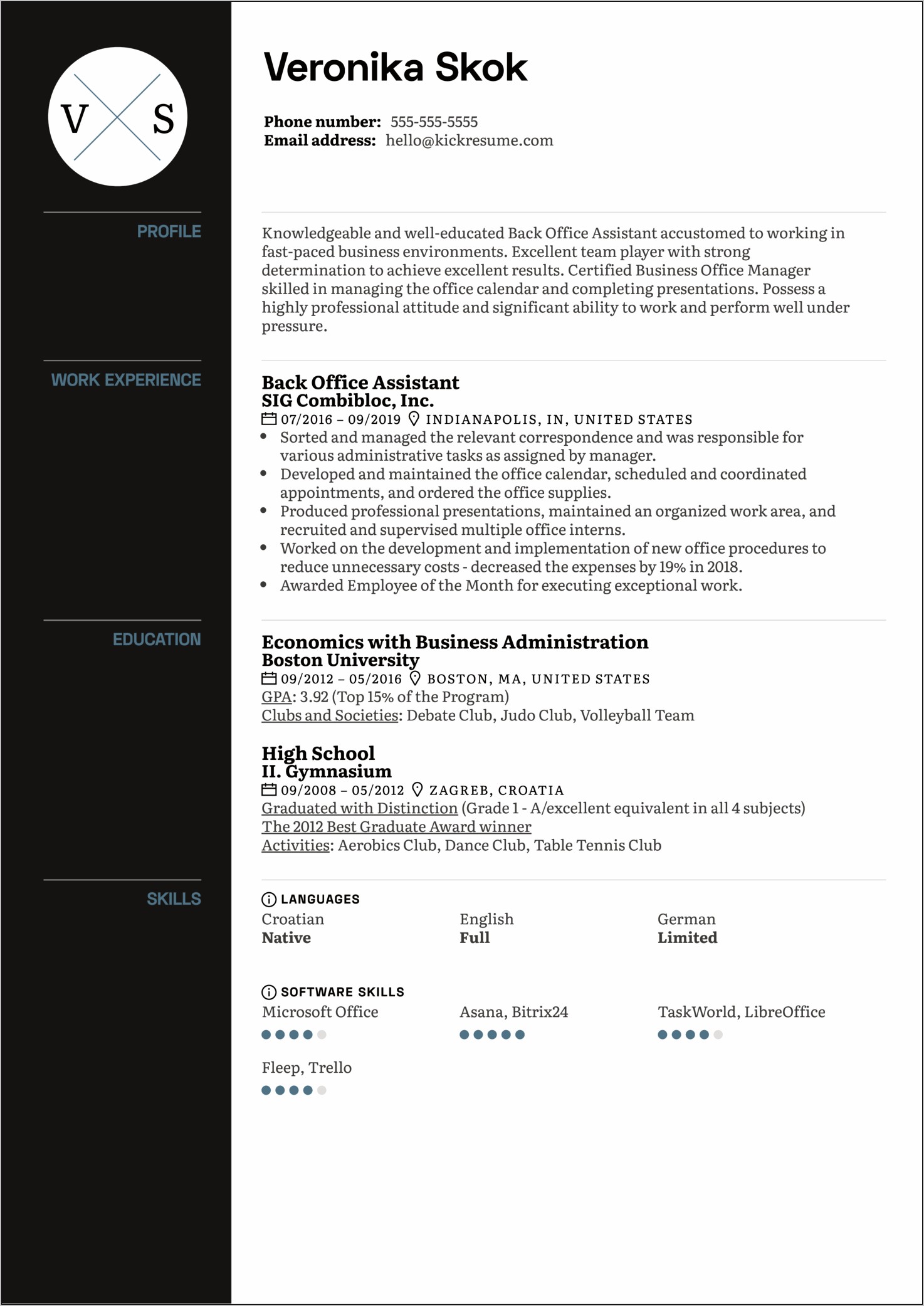 Resume Examples For Clerical Assistant