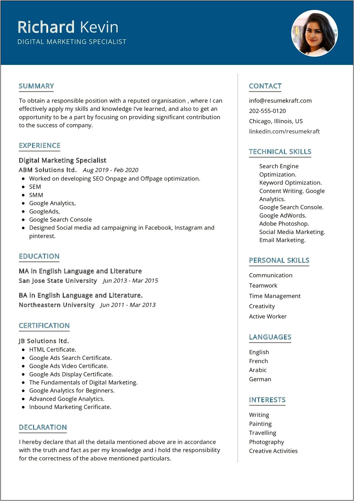 Resume Examples For Collection Specialist
