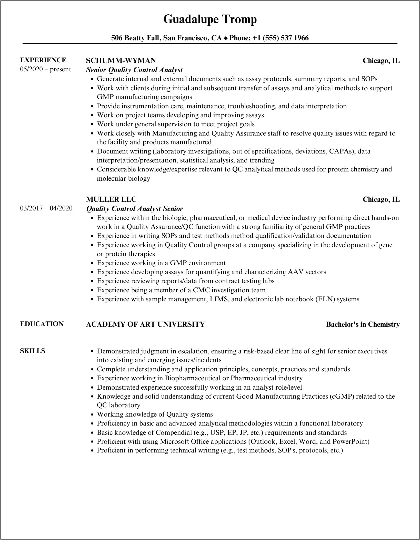 Resume Examples Loan Quality Control