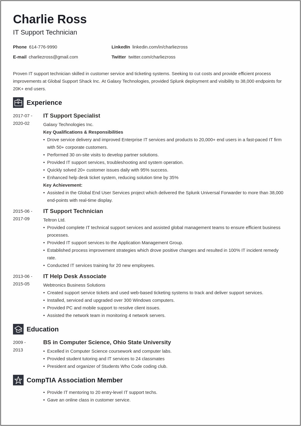 Resume It Technical Skills Examples