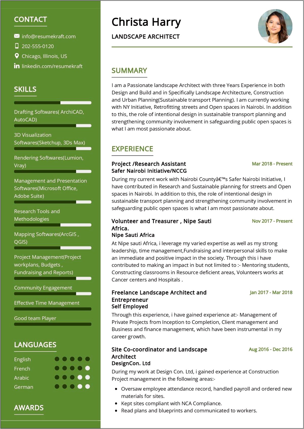 Resume Job Description For Landscaping