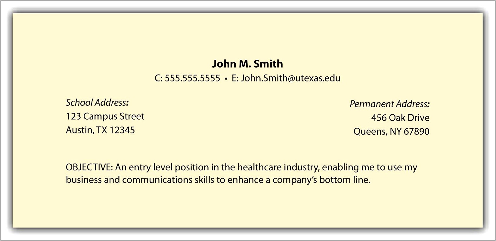 Resume Objectives Entry Level Job