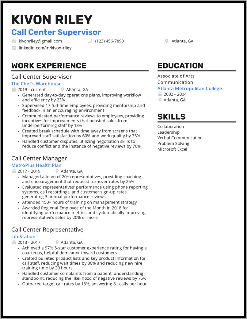 Resume Objectives For Warehouse Supervisor