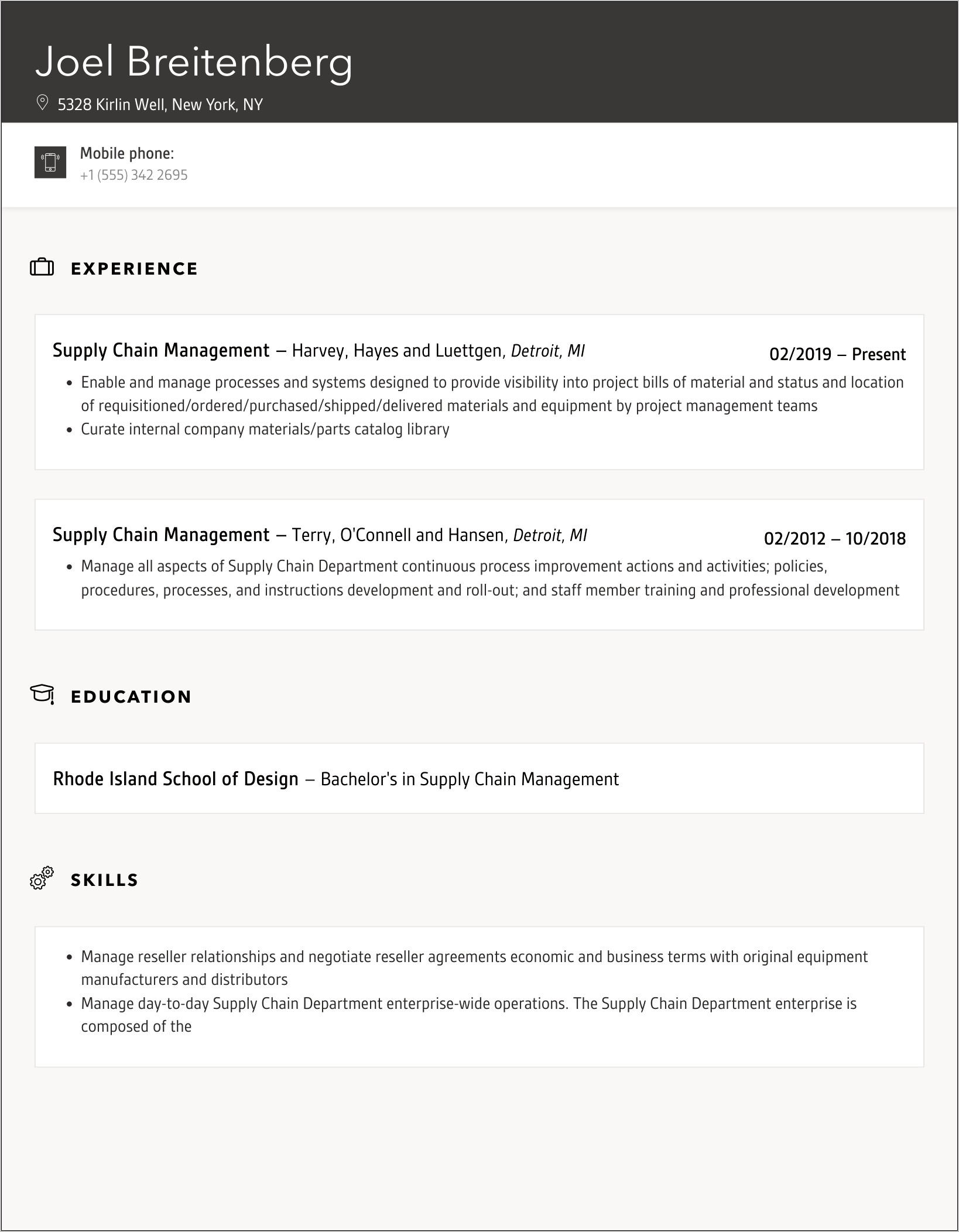 Resume On Peoplesoft Supplycahin Management