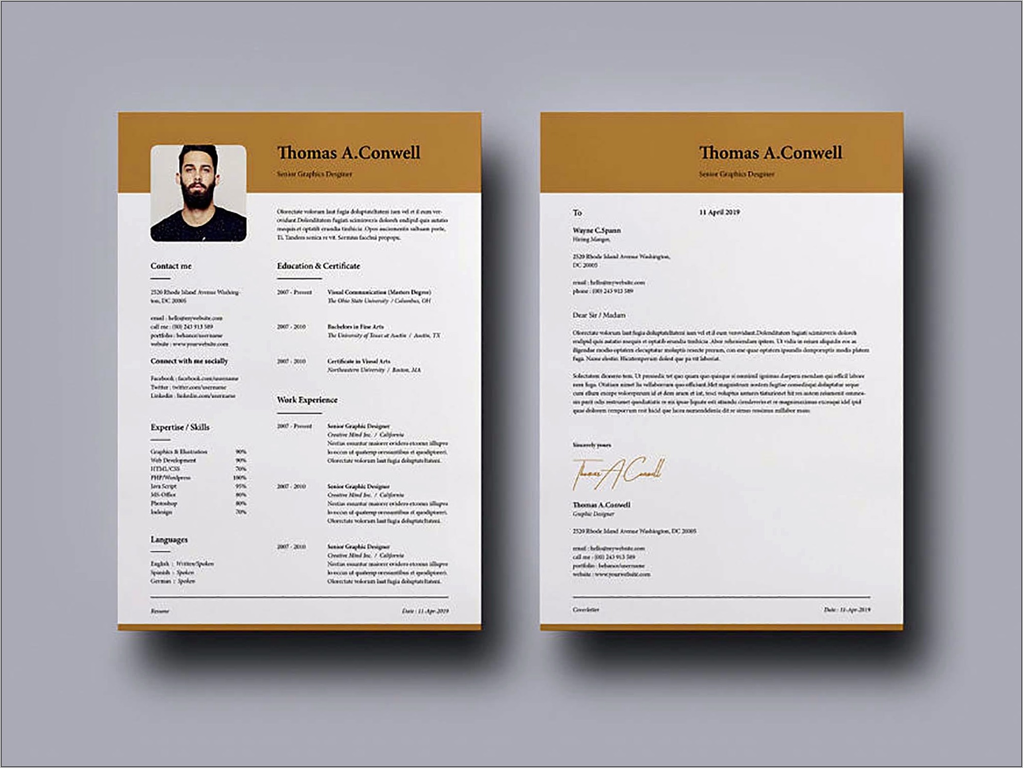 Resume Sample With Two Coumns