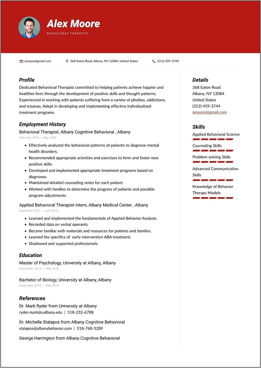 Resume Samples For Counseling Position