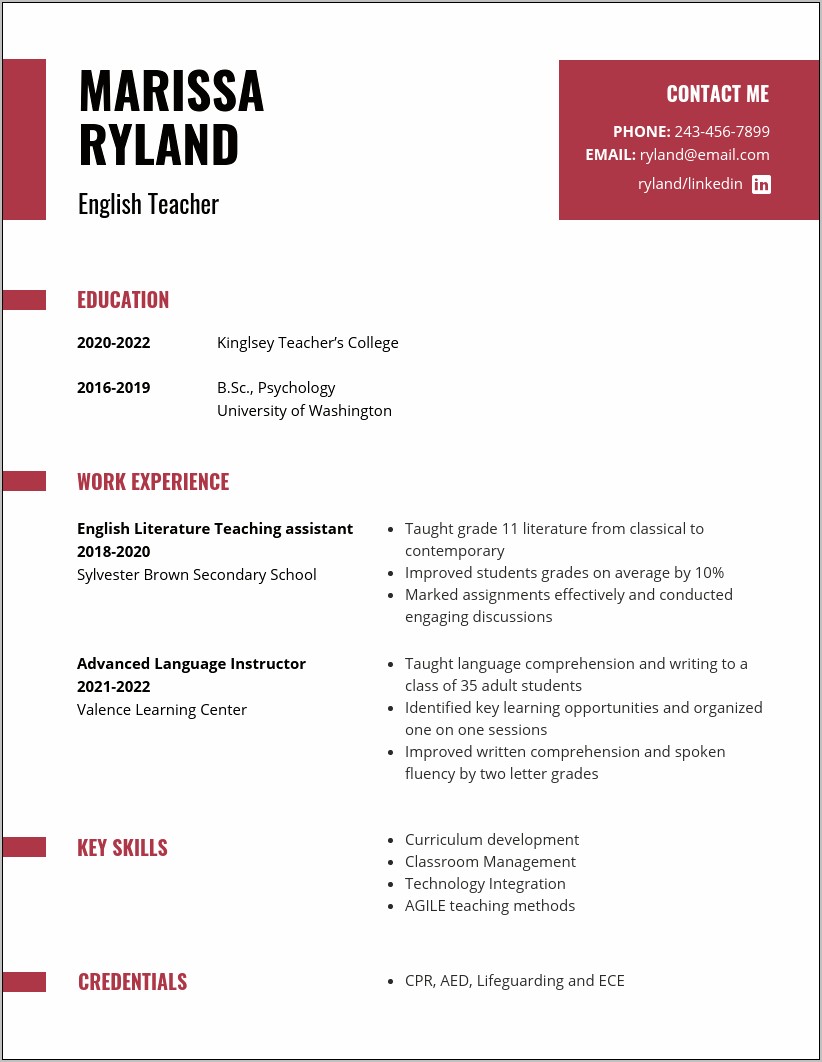 Resume Samples For Healthcare Credentialing