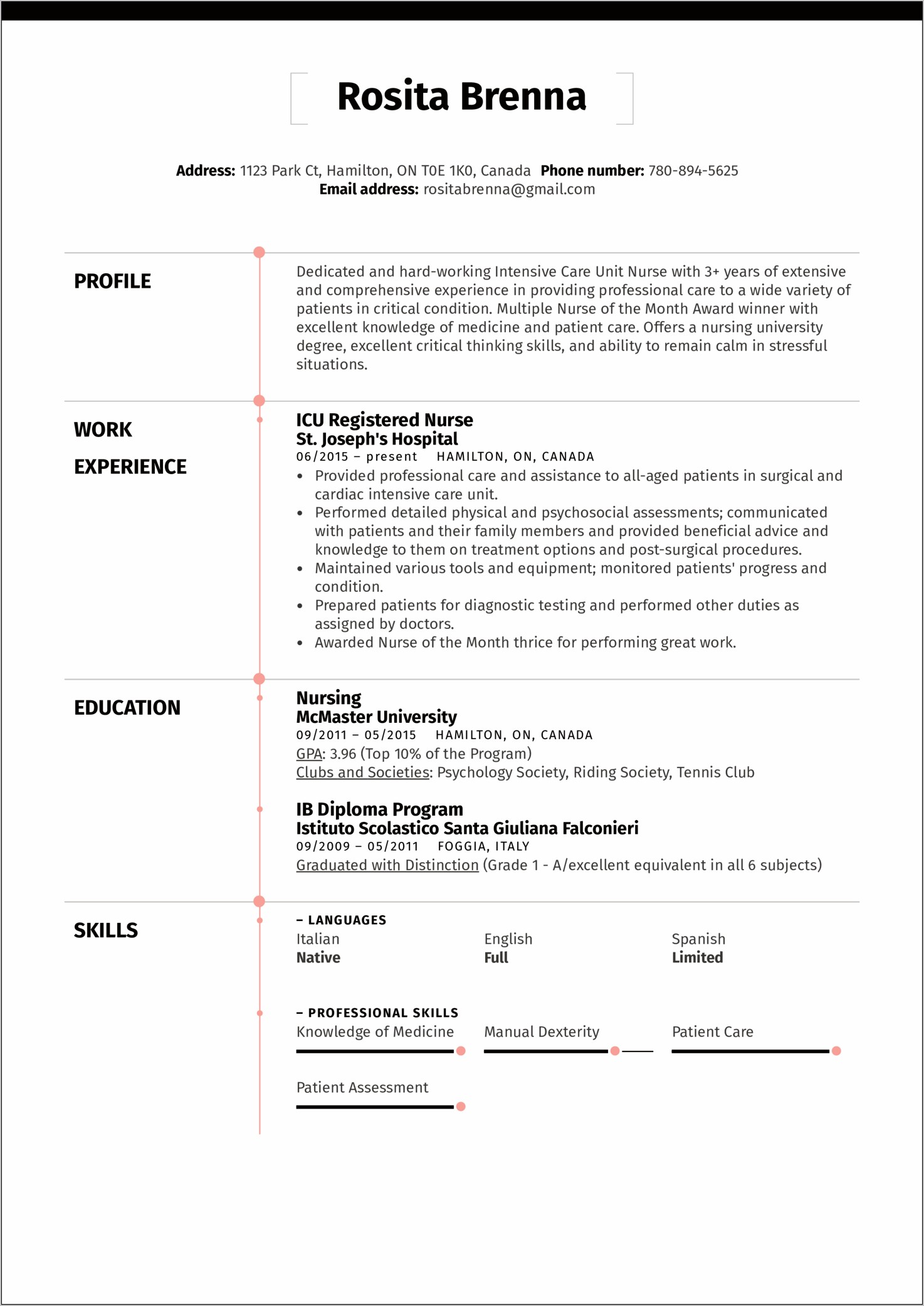 Resume Skills And Knowledge Examples