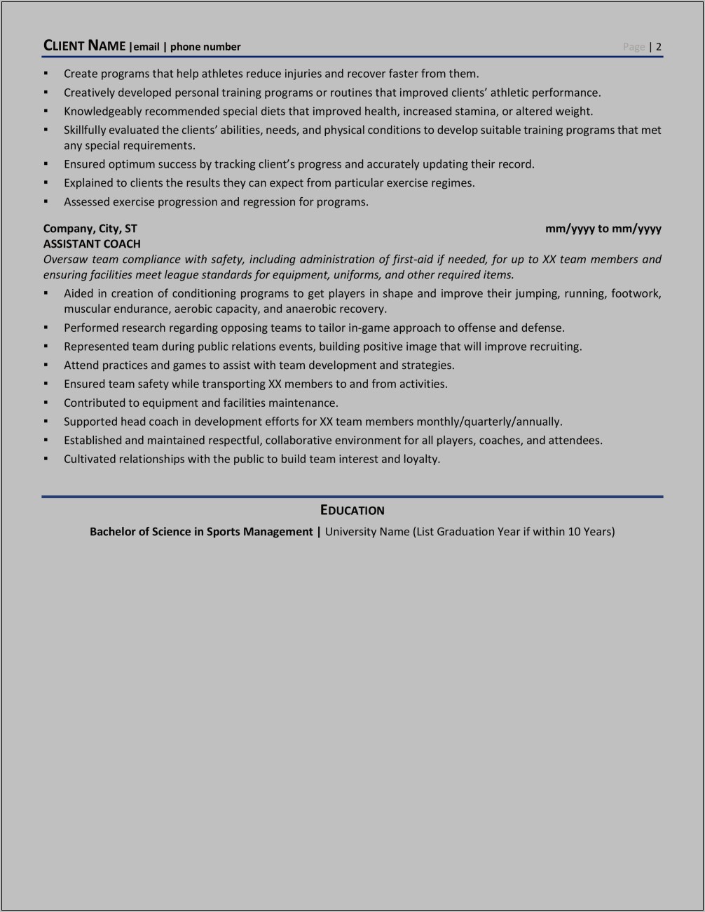Resume Skills For A Trainer