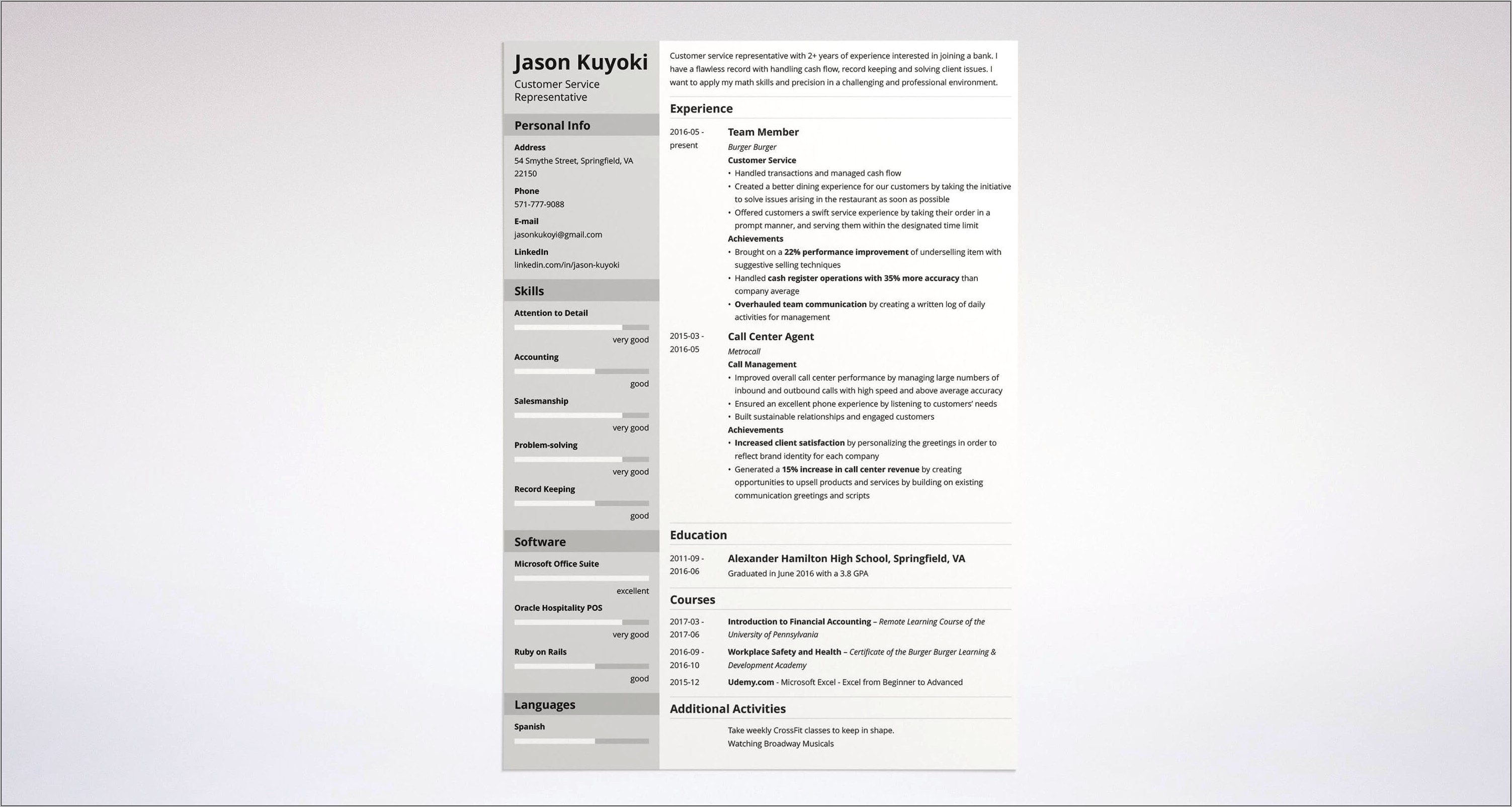 Resume Teller Job Description Examples