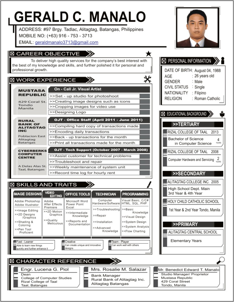 Resume Template Free Download Philippines