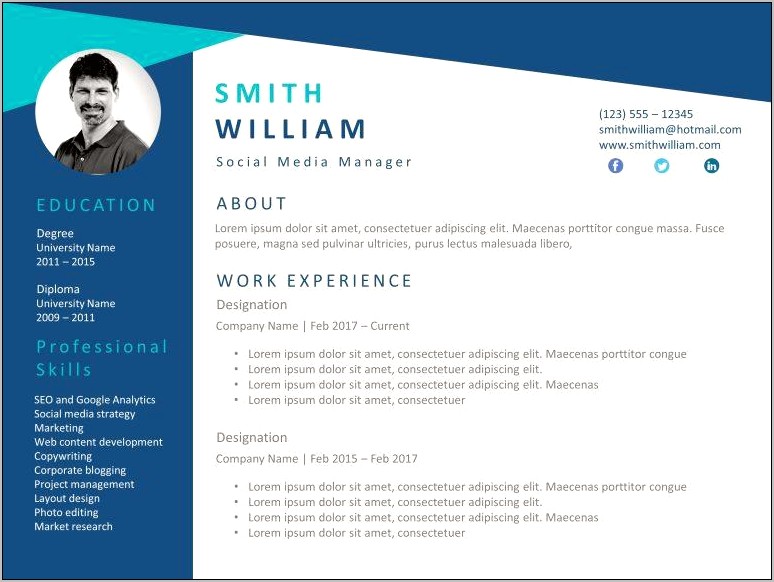 Resume Template Free Download Ppt