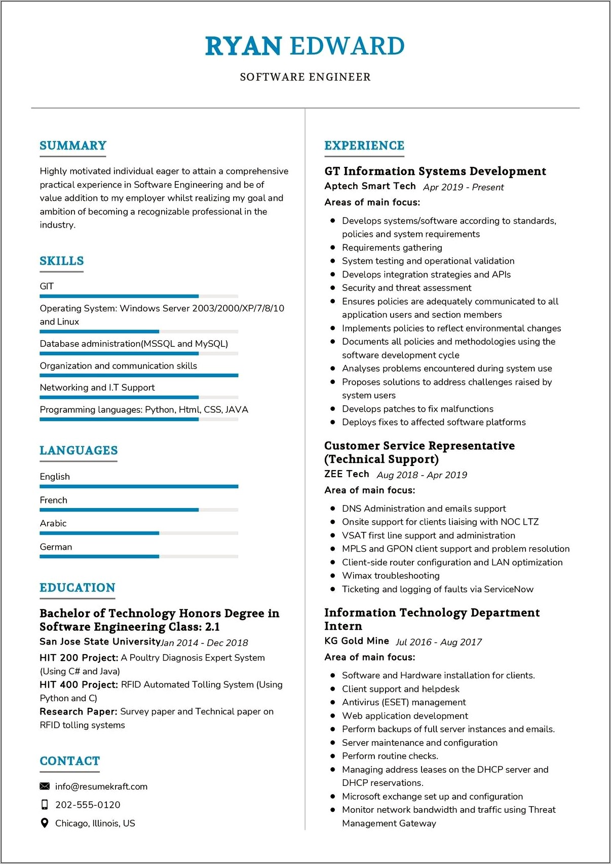 Sample Resume Download Software Engineer