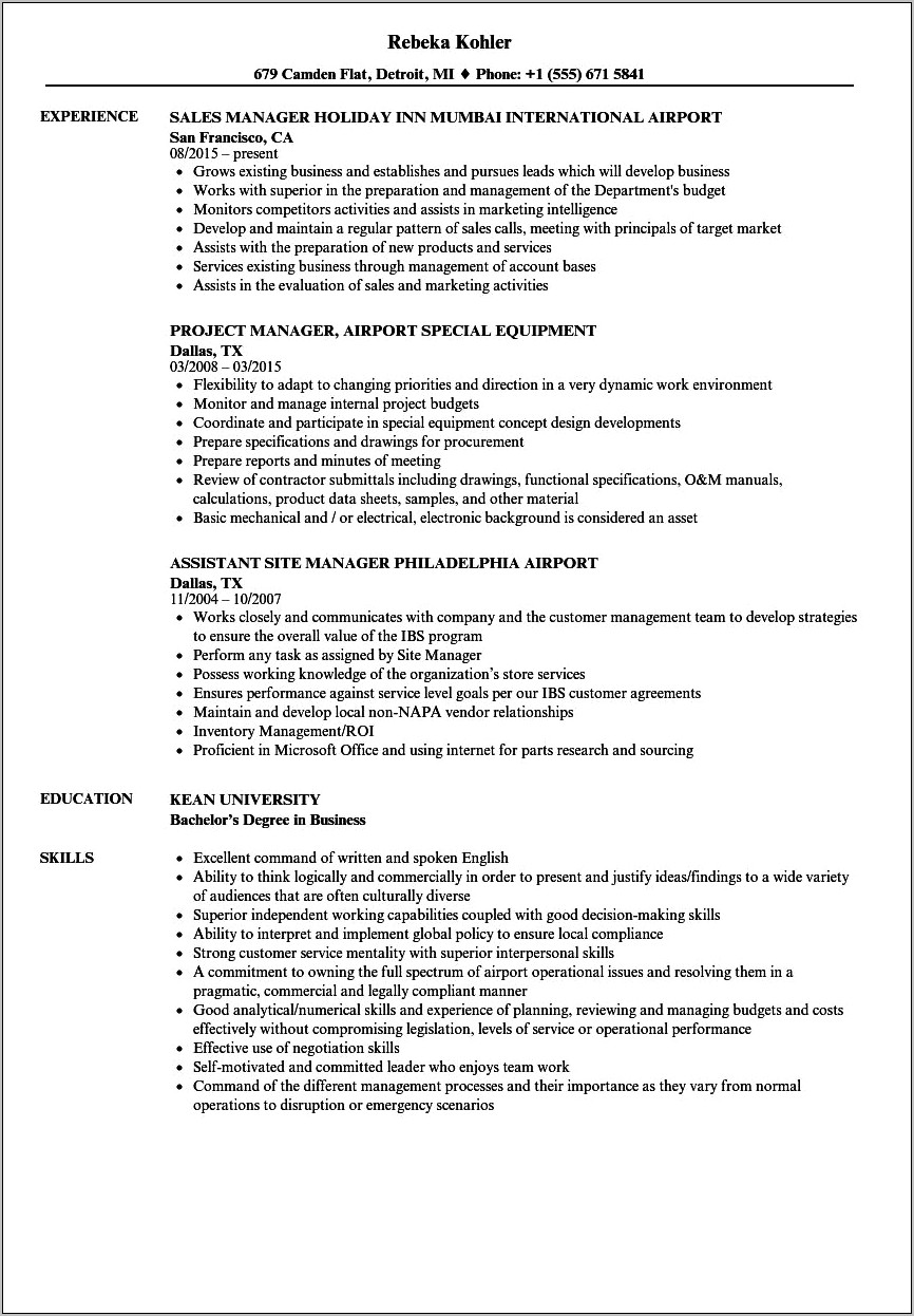 Sample Resume With Prc License