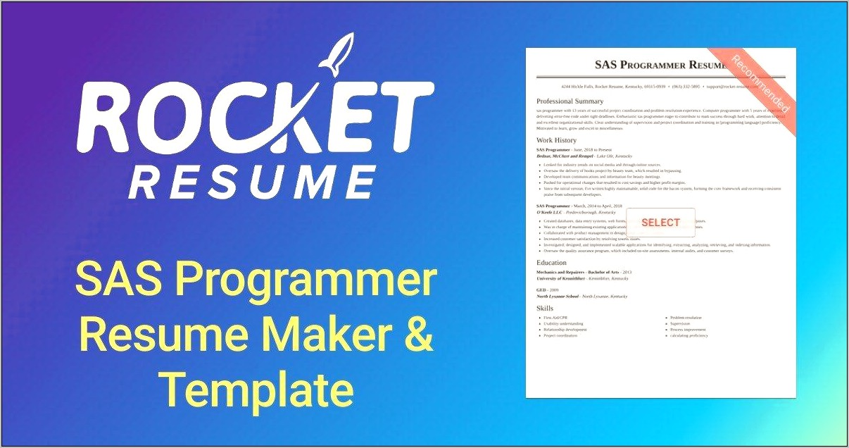 Sample Resumes For Sas Programmer