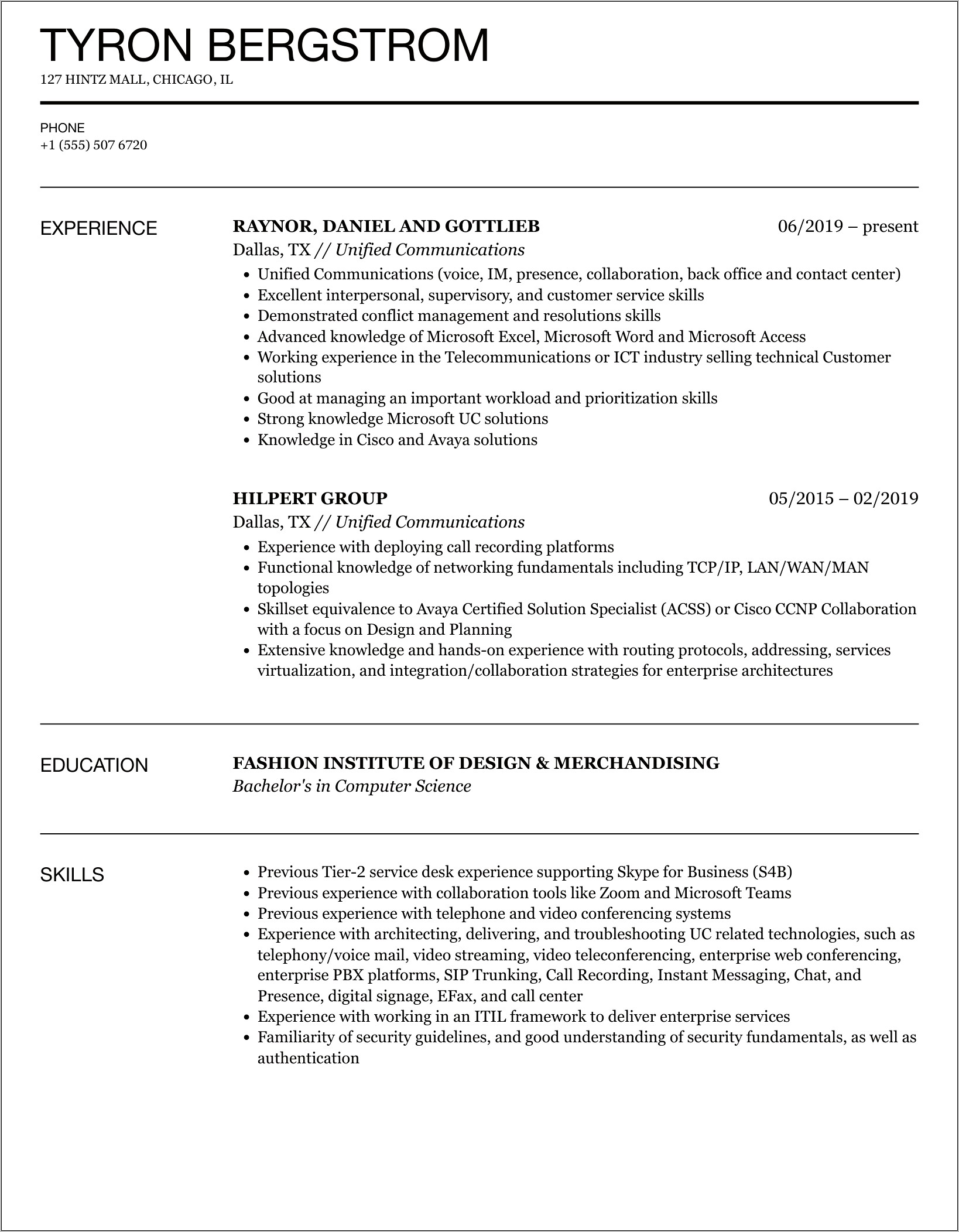 Sample Resumes On Vnx Unified