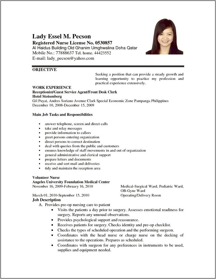 Samples Of Objective For Resumes
