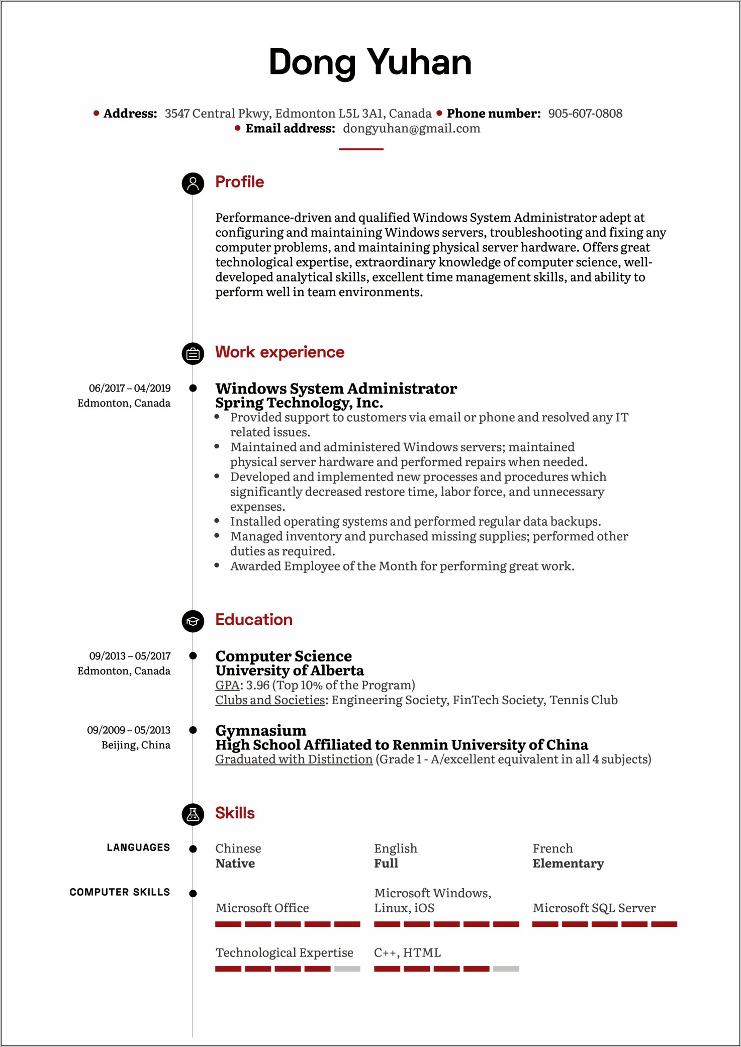 Senior Network Administrator Resume Examples
