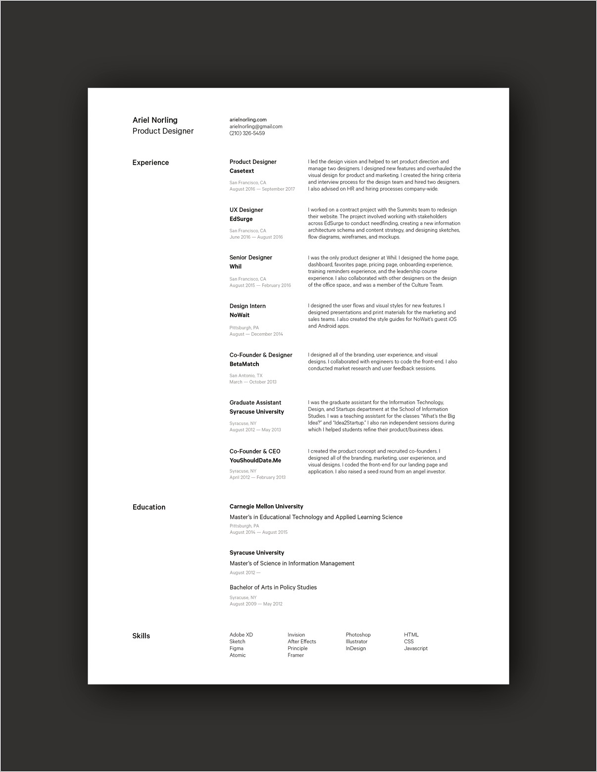 Show Me Some Resume Samples