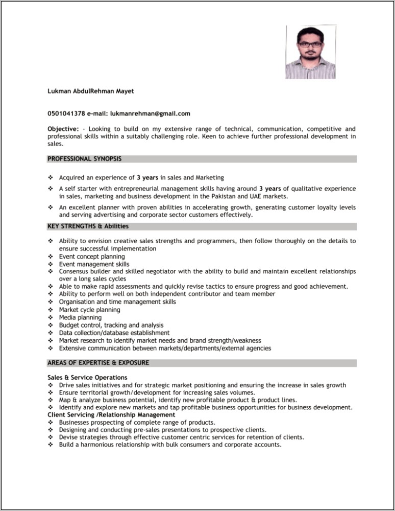 Skills For Sales Executive Resume