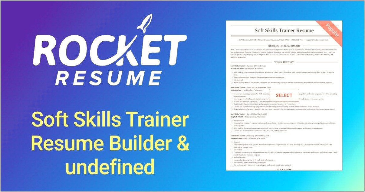 Soft Skills Trainer Resume Format