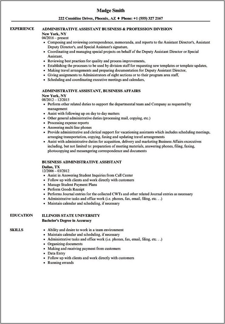 Student Office Assistant Resume Sample