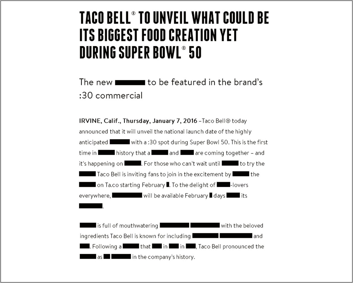 Taco Bell Job Description Resume