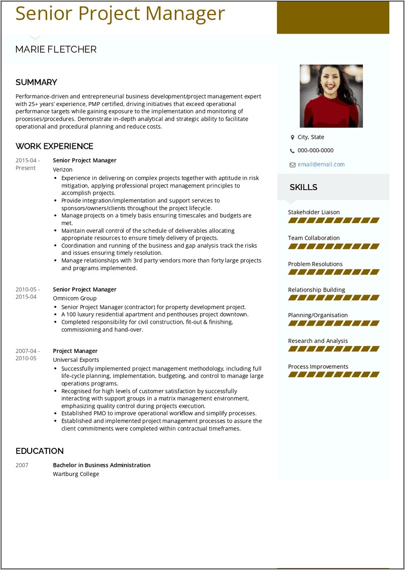 Tips For Project Management Resume