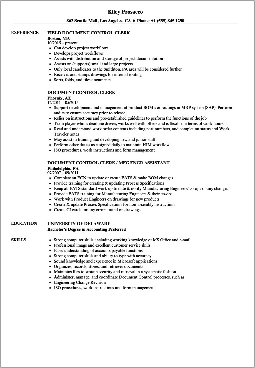 Ucc Filing Job Description Resume