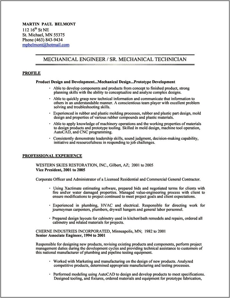 Water Damage Technician Resume Examples