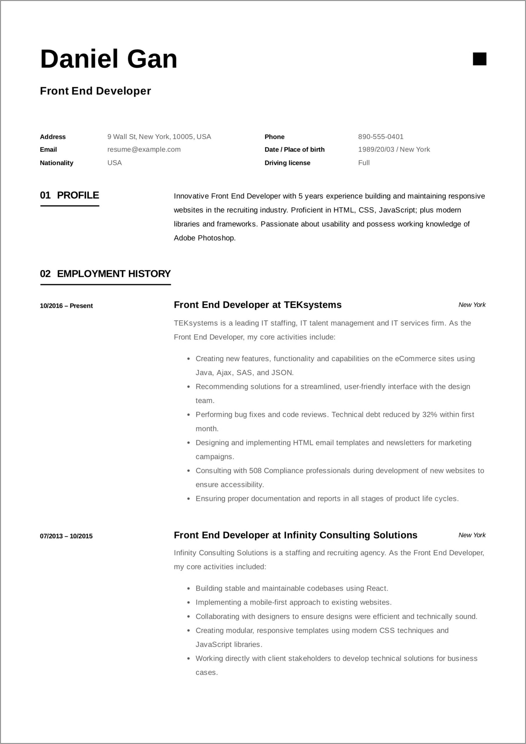 Web Developer Resume Career Objectives