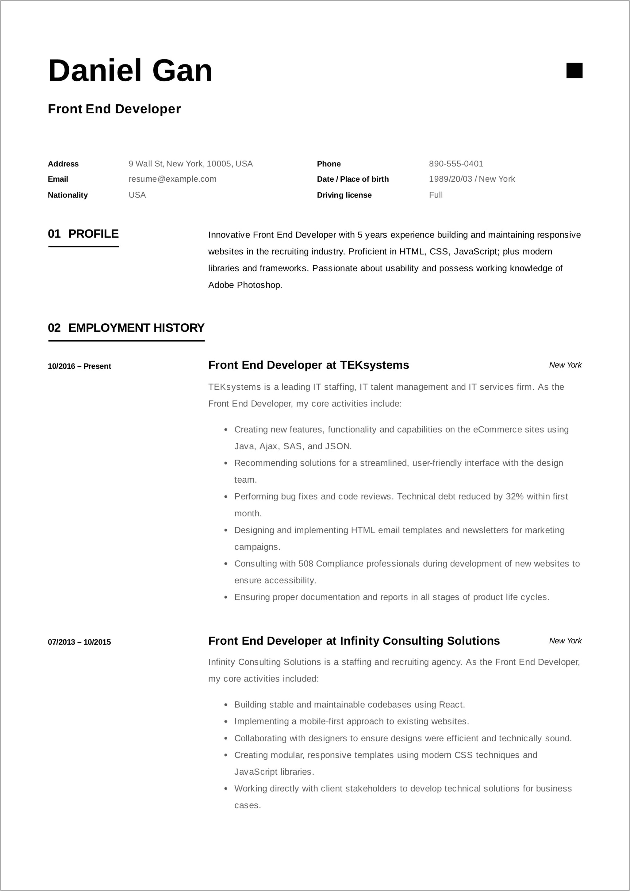 Web Developer Resume Career Objectives