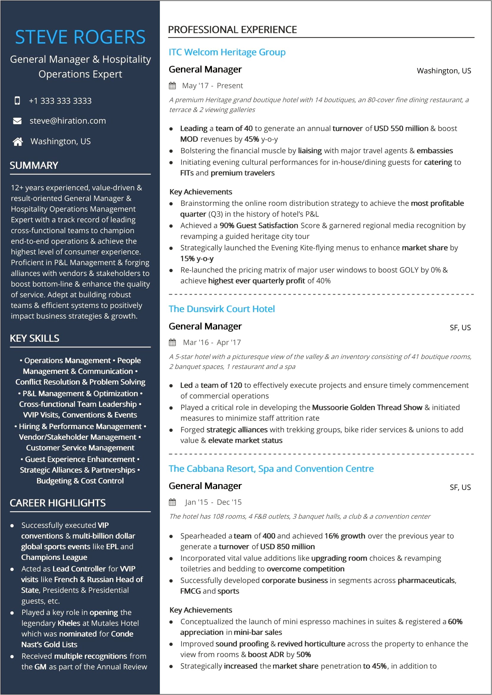 5 Star Experience Resume Examples