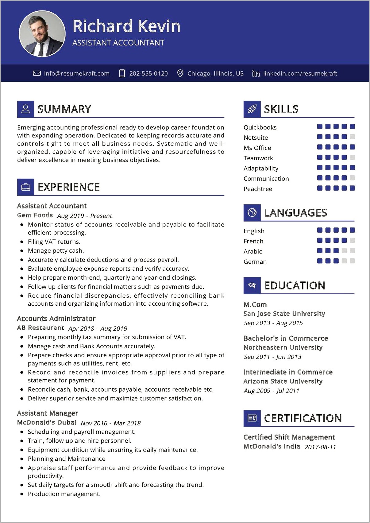Accountant Resume Format Free Download